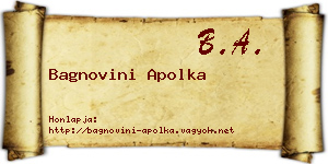 Bagnovini Apolka névjegykártya